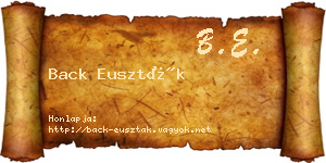 Back Euszták névjegykártya